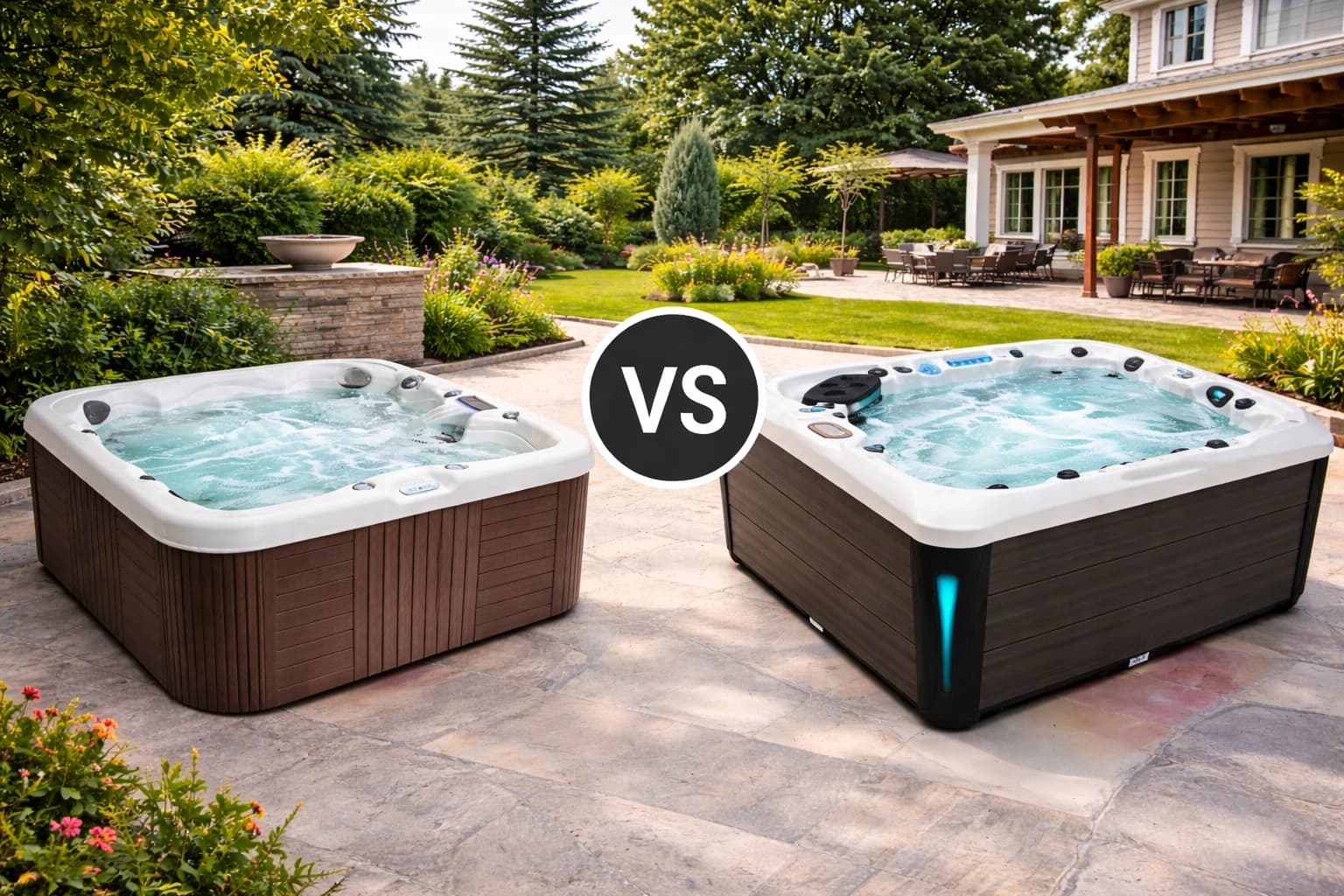 120V plug and play vs 240V hot tub side by side comparison