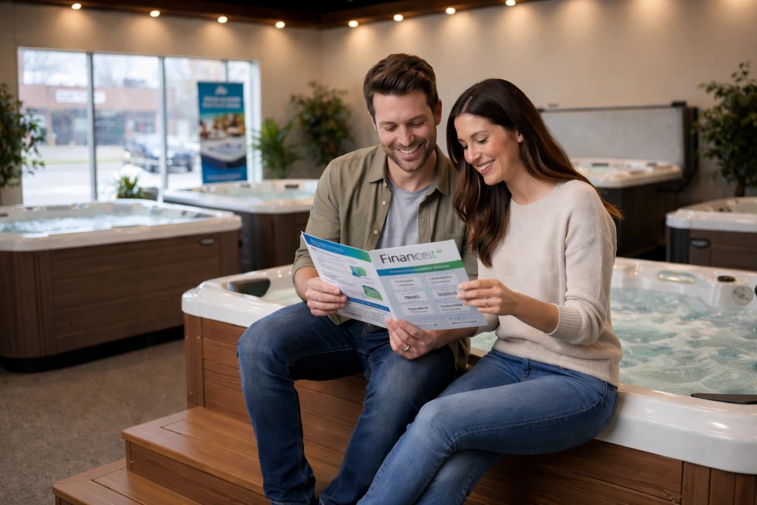 Hot tub financing approval at Hot Tubs Hamilton showroom Ontario