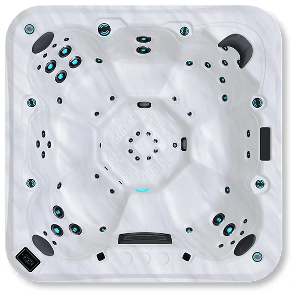 M820 Maple Spas hot tub - overhead view